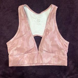 BuffBunny medium pink camo sports bra